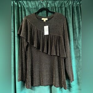 Plus Micheal Kors Black and Gold Blouse